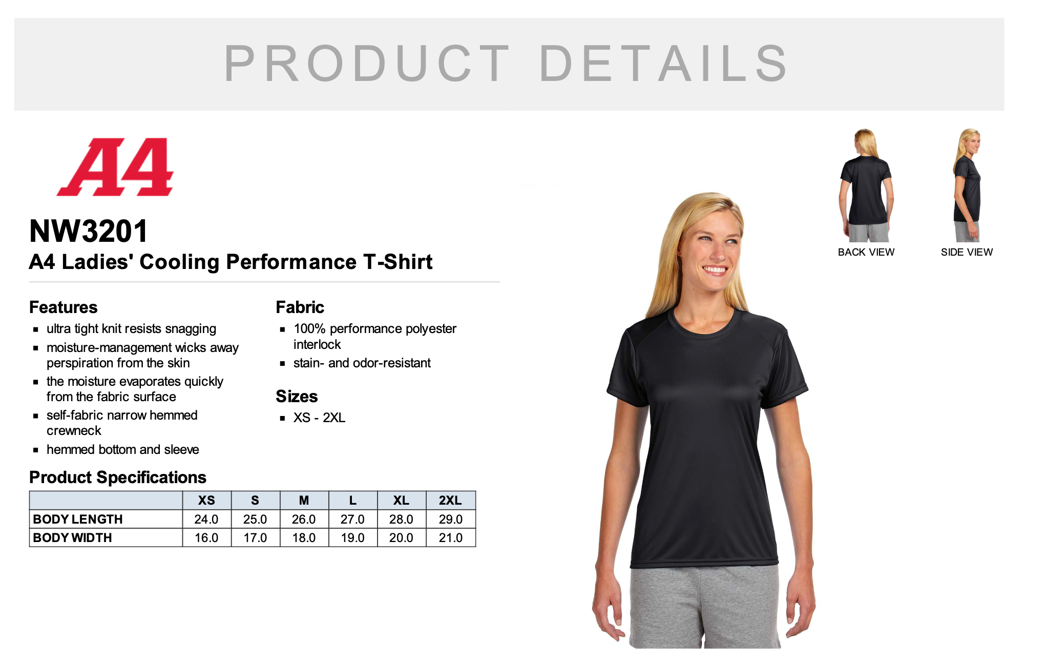 Black Short Sleeve Performance T-Shirt